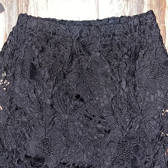 High waisted midi lace skirt fall winter - Picture 3 of 5